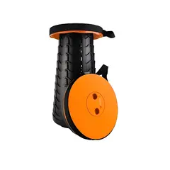 GENERICO - Taburete Plegable Silla Telescopica Silla Portatil Retraible Color Naranja