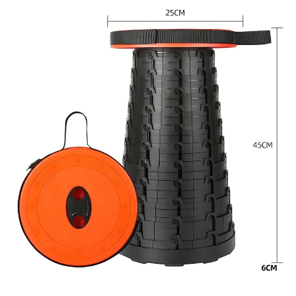 GENERICO - Taburete Plegable Silla Telescopica Silla Portatil Retraible Color Naranja