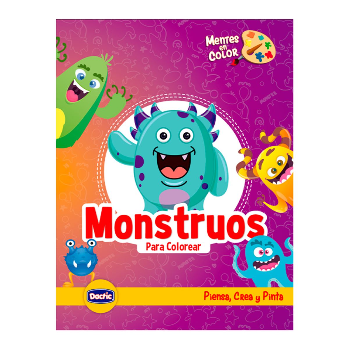 DACTIC - Libro Colorear Monstuos 50 Diseños Dactic