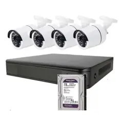 ARTIHOGAR - Kit Cctv 4 Cámaras Seguridad JORTAN+ Disco Duro 1 Terabyte Instalado en DVR