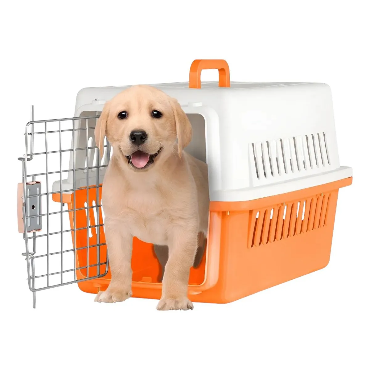 GENERICO - Jaula Canil Transportador para Mascota Talla M Naranja