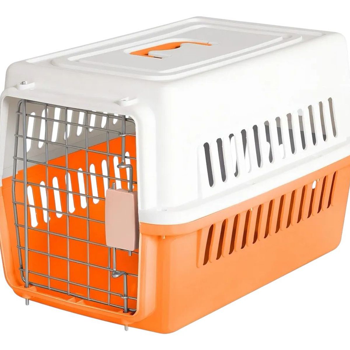 GENERICO - Jaula Canil Transportador para Mascota Talla M Naranja