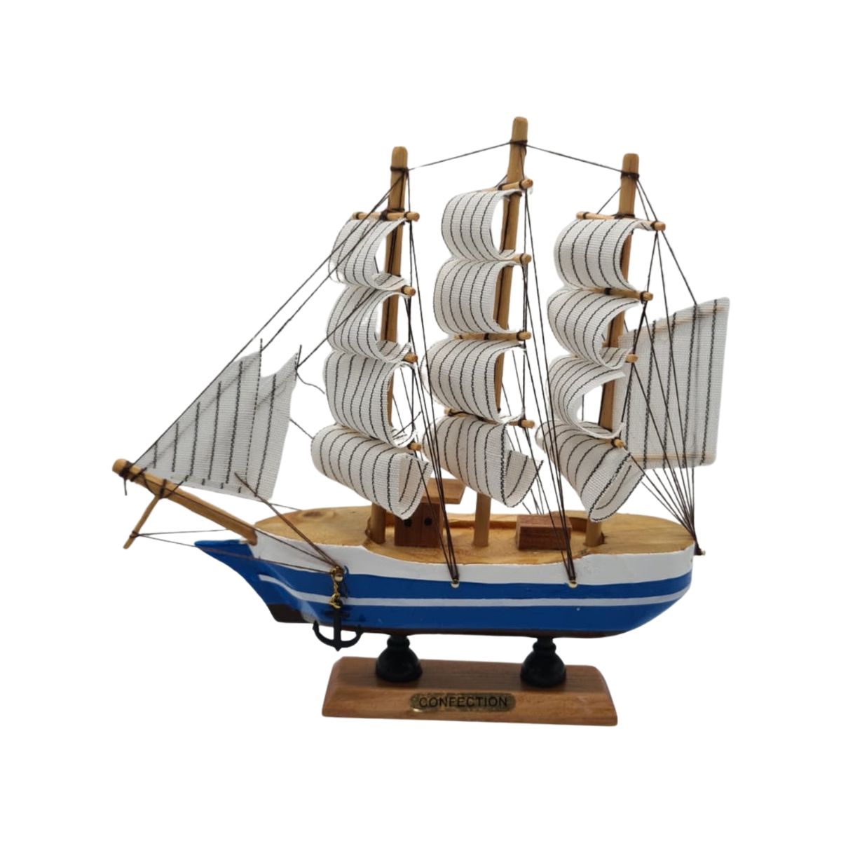 GENERICO - Barco Velero A Escala Decorativo 20 Cm Diseños Colores