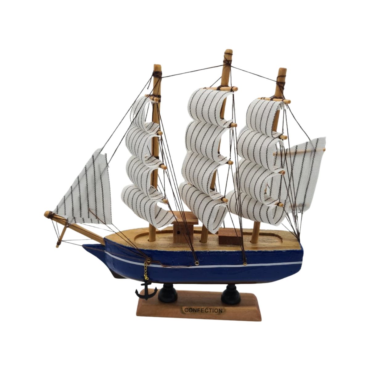 GENERICO - Barco Velero A Escala Decorativo 20 Cm Diseños Colores