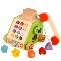 COBABY - TELEFONO DE MADERA DIDACTICO PARA DESARROLLO MONTESSORI