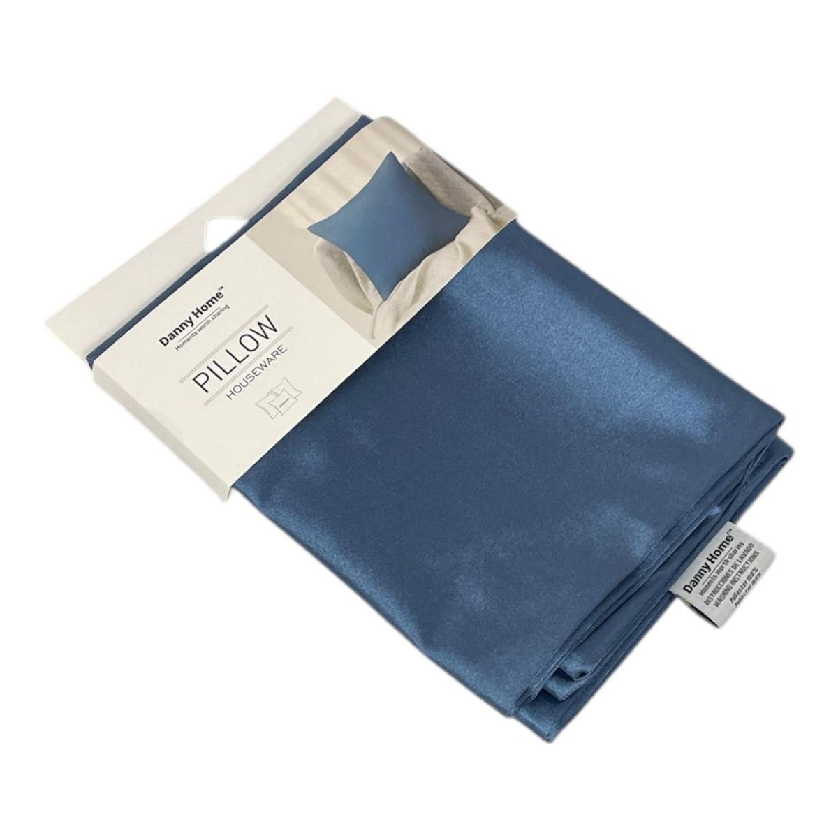 GENERICO - Pack De 2 Fundas De Cojin Satinadas 50X50 cm Color Azul