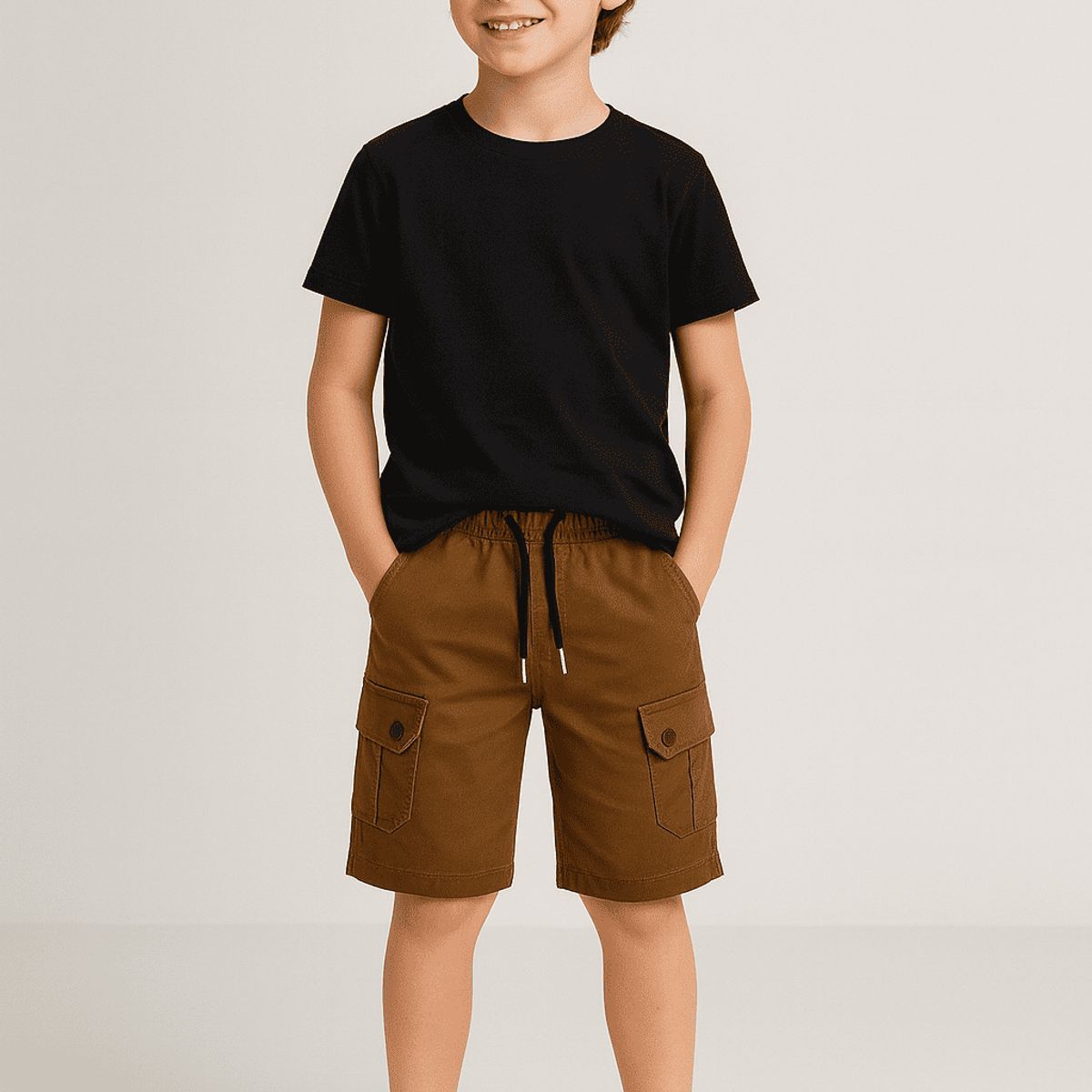 KIBOU - Bermuda Short Casual Cargo Niños Moda Urbana