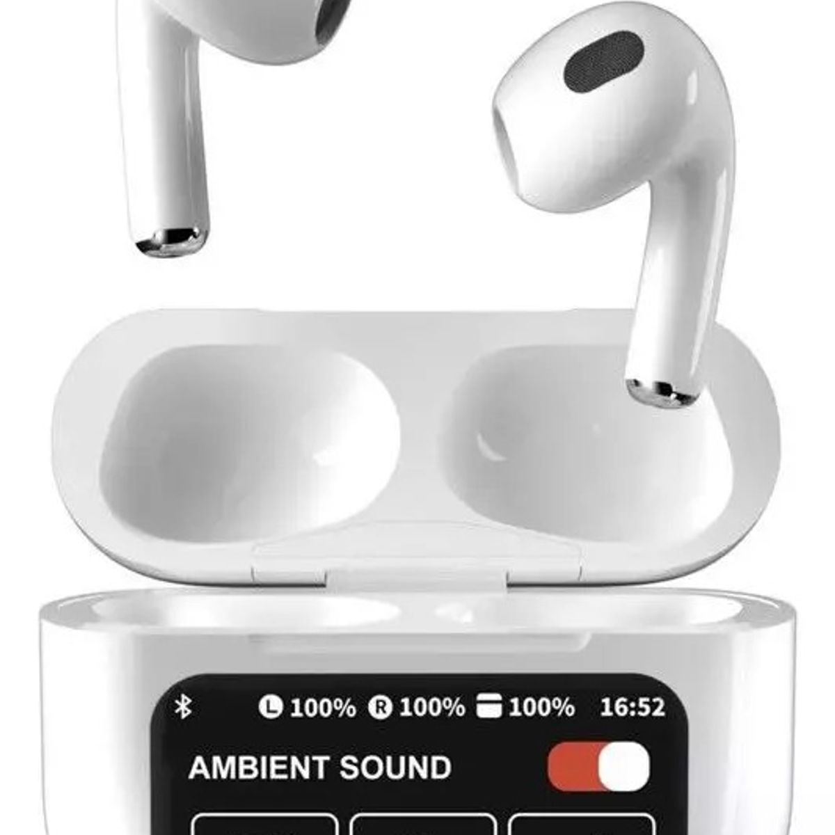 EVERSO - Audífonos Bluetooth con Pantalla Digital ANC y Modo Sonido Ambiental