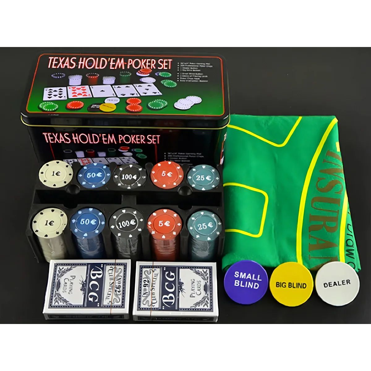 GENERICO - Set De Poker Profesional Juegos Poker Set De Poker 200 Ficha