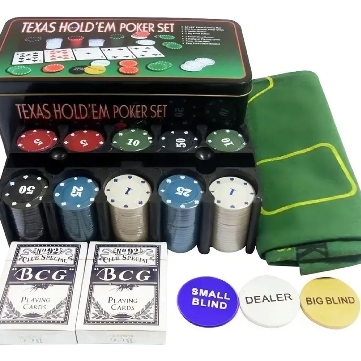 GENERICO - Set De Poker Profesional Juegos Poker Set De Poker 200 Ficha