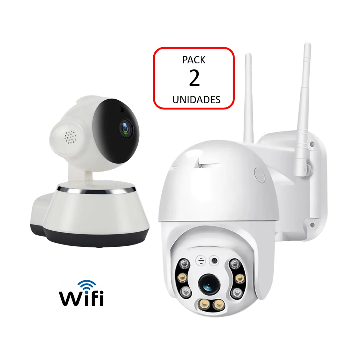 VIPA - Pack 2 Cámaras Seguridad Interior y Exterior IP WIFI HD