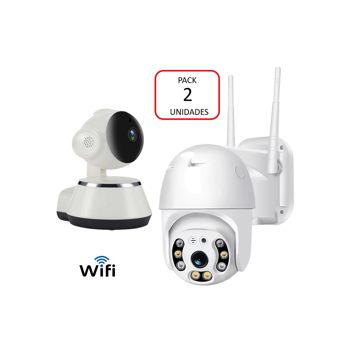 VIPA - Pack 2 Cámaras Seguridad Interior y Exterior IP WIFI HD