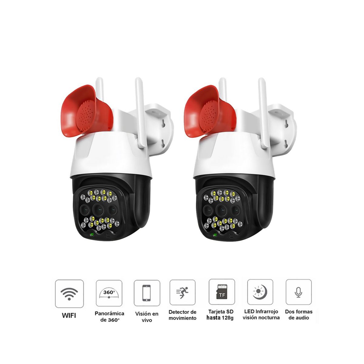 VIPA - Pack 2 Cámaras Seguridad Exterior IP WIFI Full HD Robótica Domo IP1150