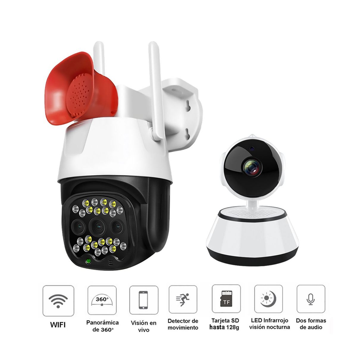 VIPA - Pack 2 Cámaras Seguridad Interior y Exterior IP WIFI