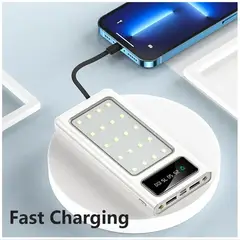 STARTECHOFFICE - Power Bank 20000 mAh Carga Rápida Luces para Camping Multifuncional.