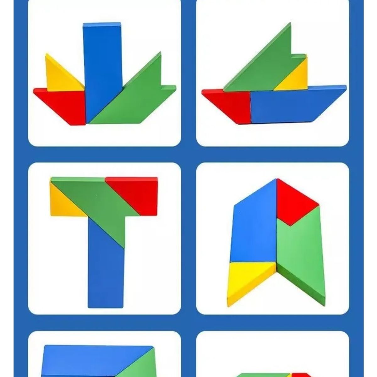 GENERICO - Rompecabezas Tangrama De Madera Geométrico Montessori T