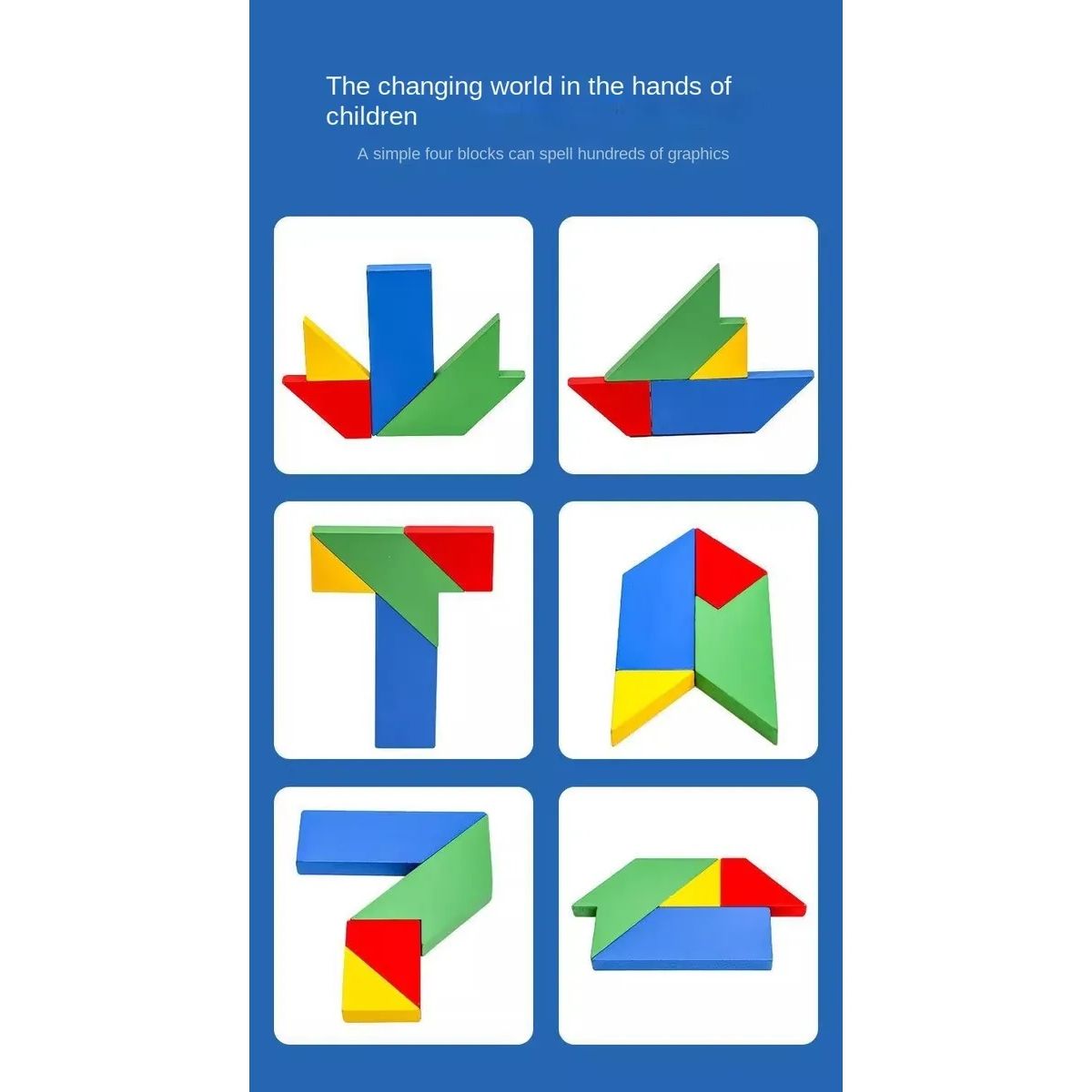 GENERICO - Rompecabezas Tangrama De Madera Geométrico Montessori T