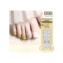 GENERICO - Uñas Press On Manicura Kit Uñas Postizas Pies Color Amarillo