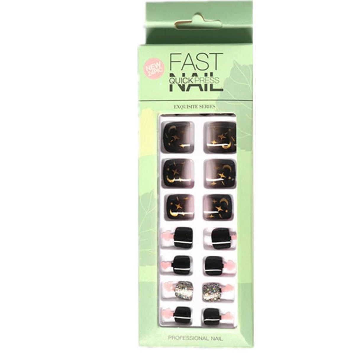 GENERICO - Uñas Press On Manicura Kit Uñas Postizas Pies Color NLuna