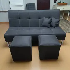 GENERICO - Futón Sofa cama Sally Grafito Mobiliaria Mano Amiga