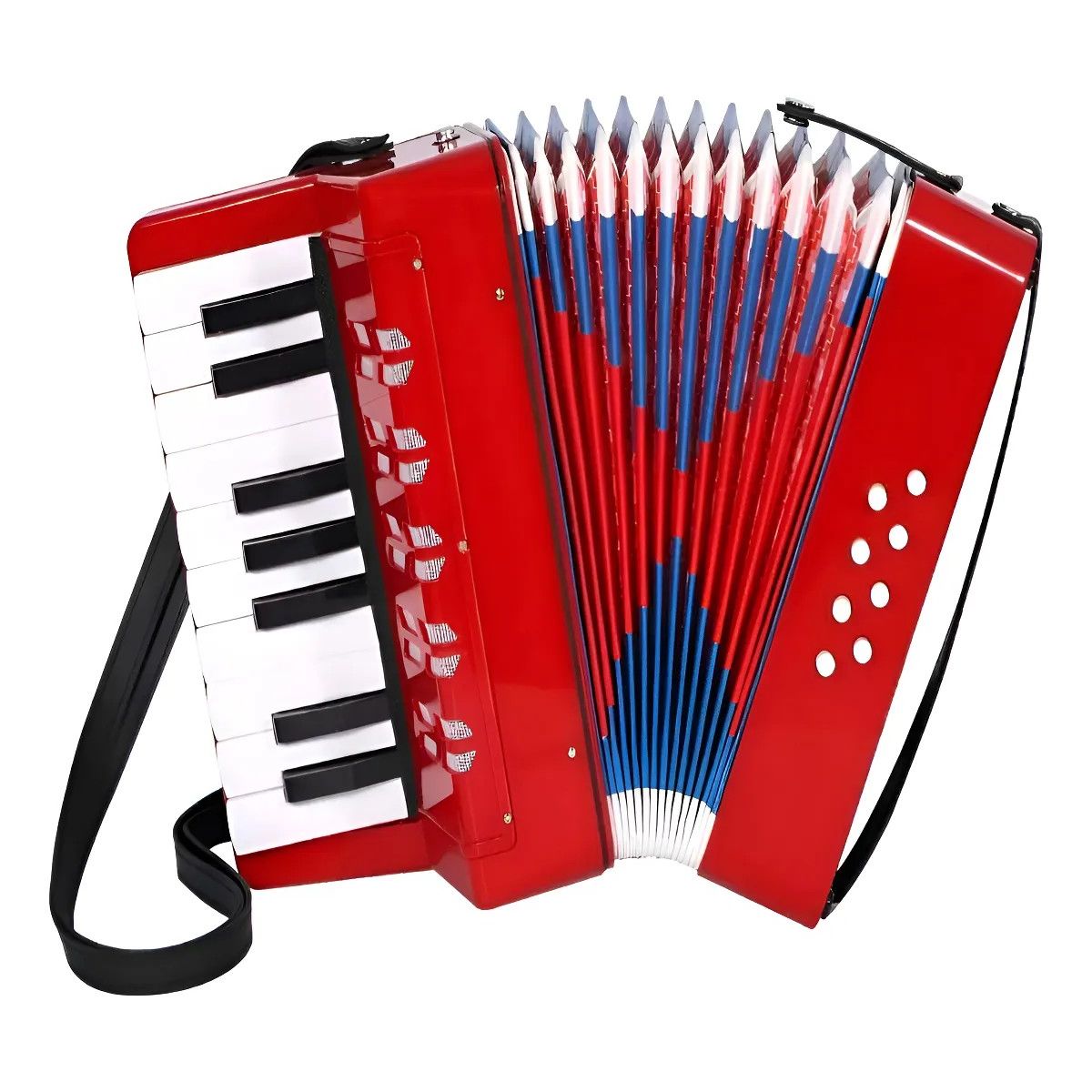 GENERICO - Acordion Para Niños Acordeon 17 Teclas 8 Bajos Musicales Rojo