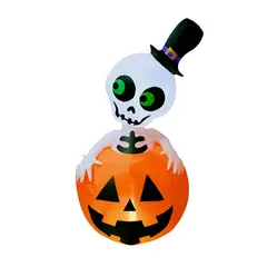 GENERICO - DECO CALABAZA ESQUELETO INFLABLE LED 150CM