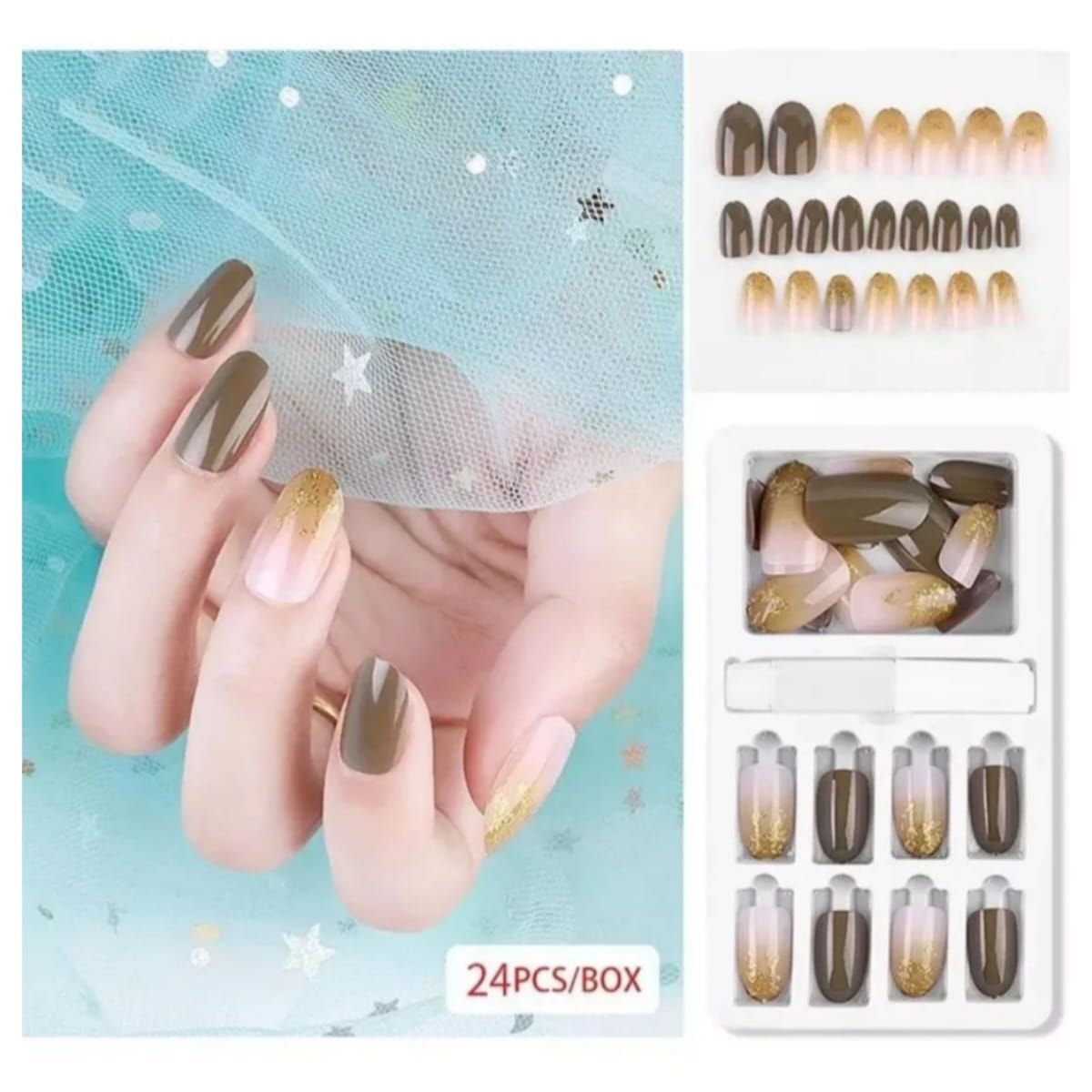 GENERICO - Uñas Press On Manicura Kit Uñas Postizas Color 11