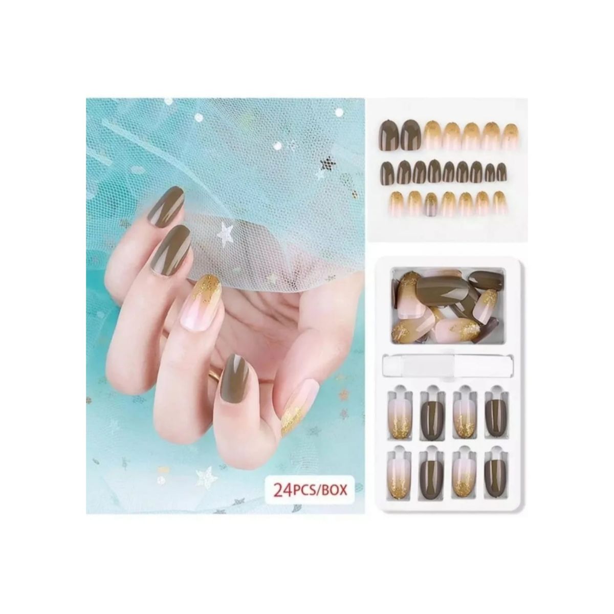 GENERICO - Uñas Press On Manicura Kit Uñas Postizas Color 11