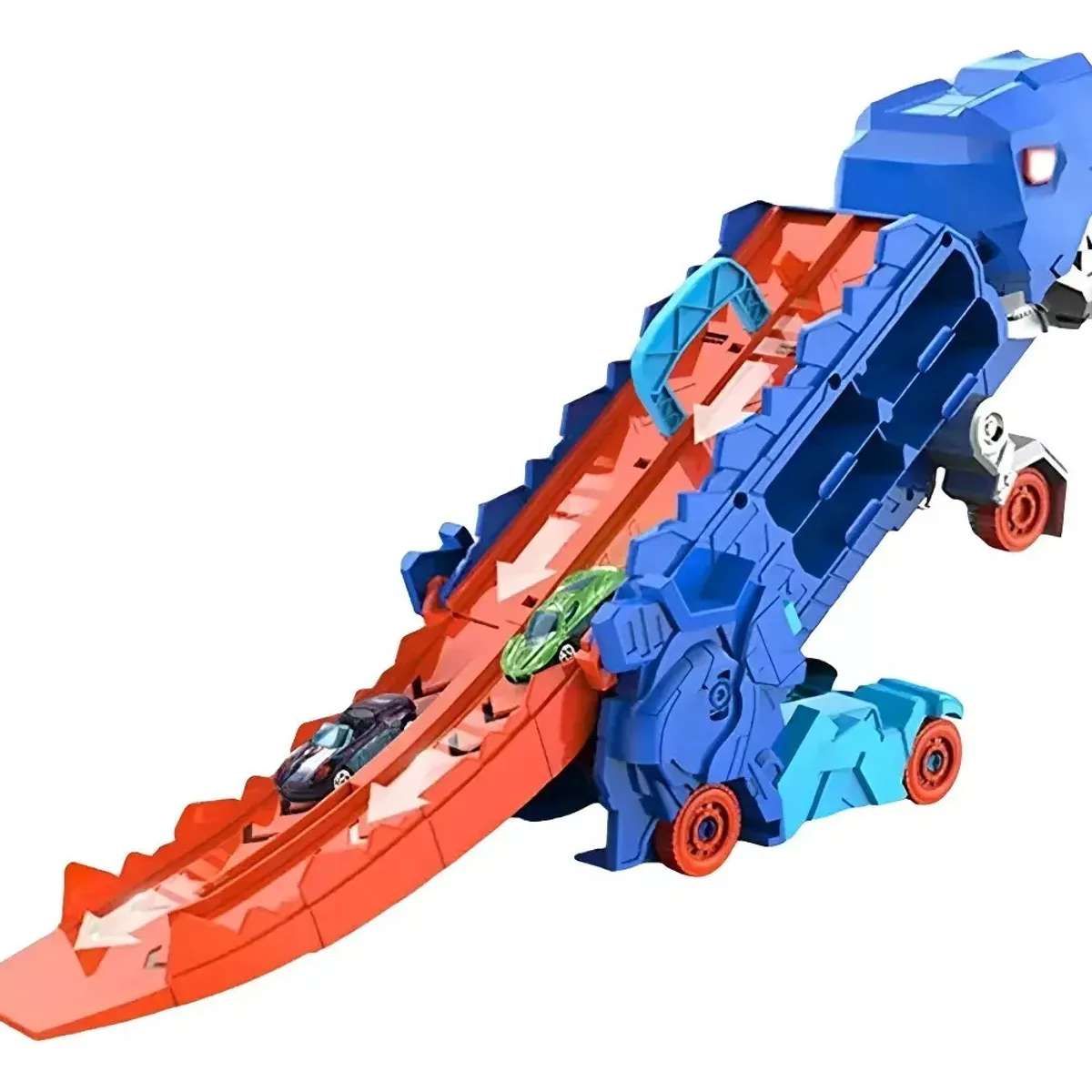 GENERICO - Minicamión 8 Coches De Juguete Con Forma De Dinosaurio Azul