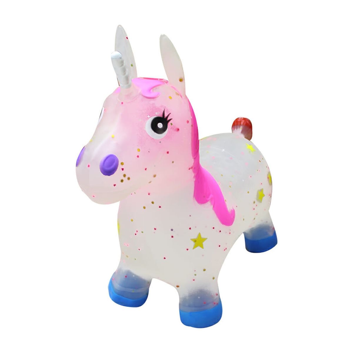 GENERICO - Caballito Pony Saltarín Para Niños Niñas Blanco