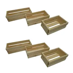 GENERICO - Set 6 Cajas Organizadoras Madera Natural