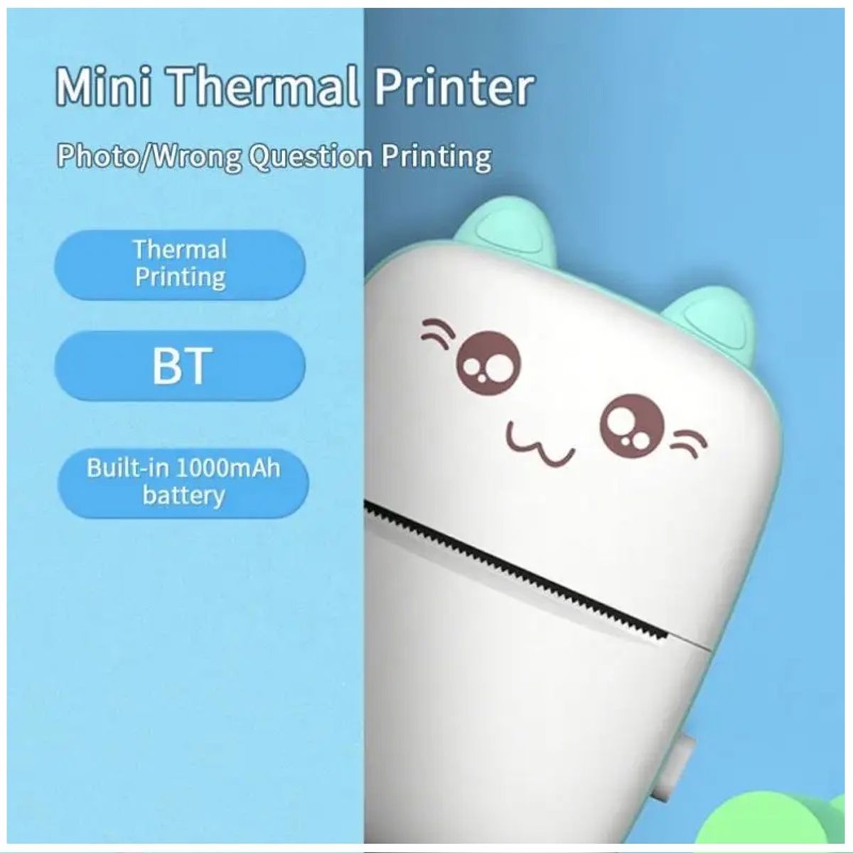 STARTECHOFFICE - Mini Impresora Térmica Portátil de etiquetas Inalámbrica con 5 rollos Adhesivo