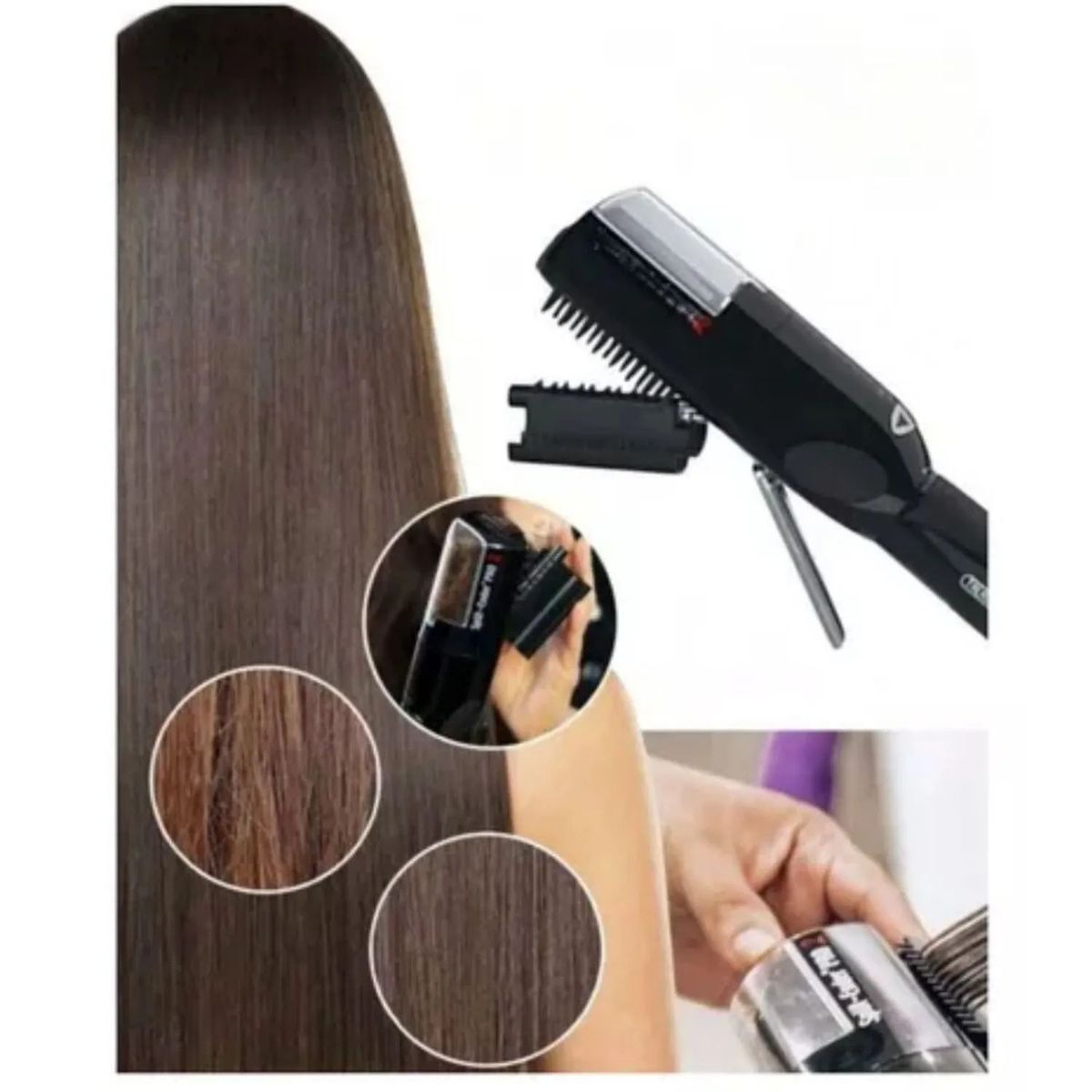 GENERICO - Cepillo Cortador de Puntas Quemadas- Reparación Instantánea del Cabello