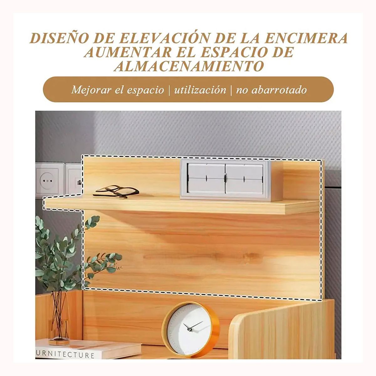 GENERICO - Velador mesa de noche 3 niveles con cajon