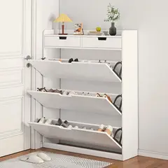 GENERICO - ZAPARATERA DE 3 NIVELES CON CAJONES MODERNO ELEGANTE MP