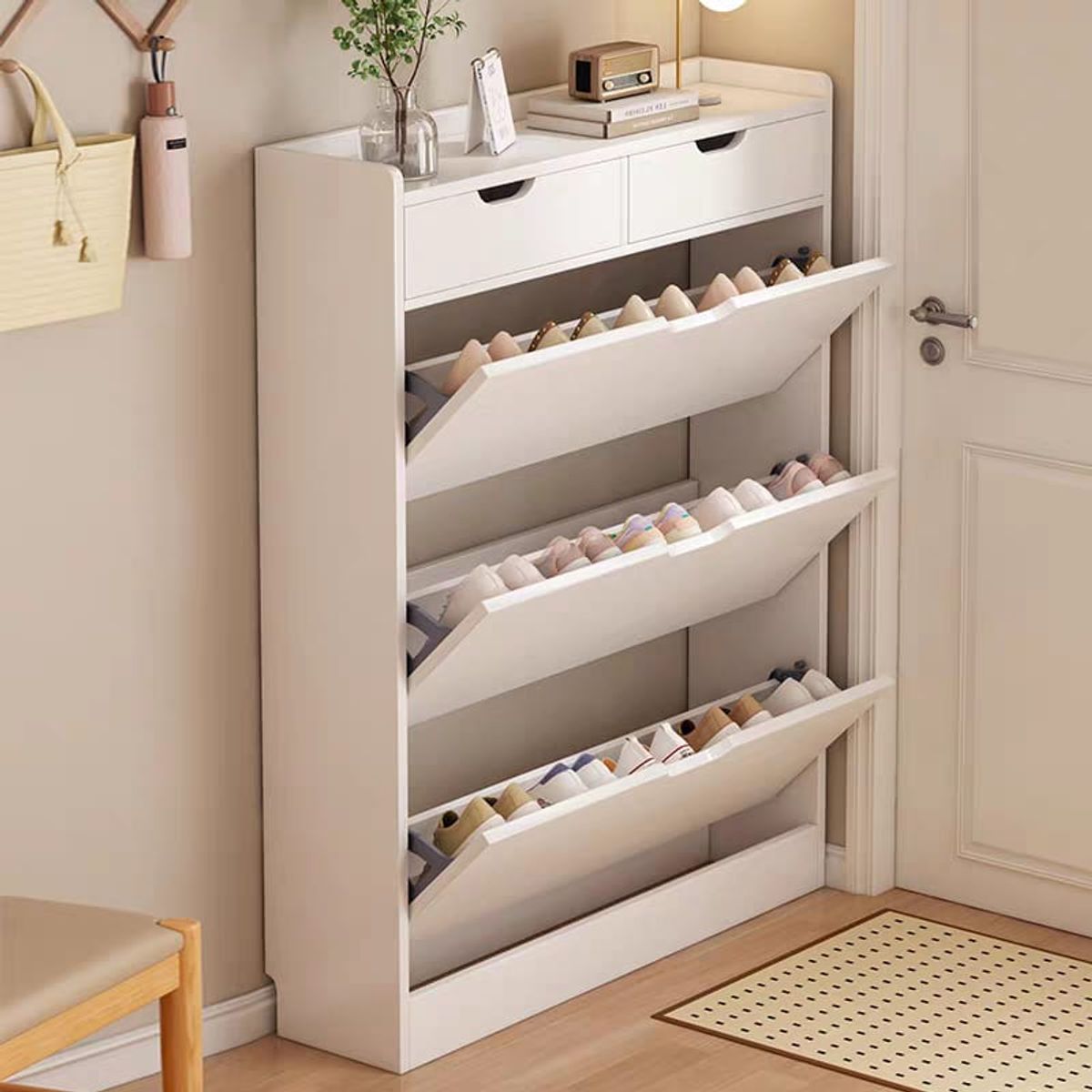 GENERICO - Zapatero organizador 3 NIVELES BLANCO 120 CM MP