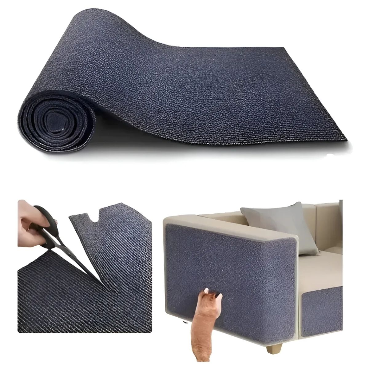 GENERICO - Rascador Autoadhesivo para Gatos Alfombra Cuadrada Gris