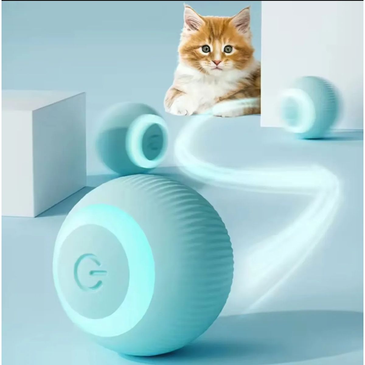 GENERICO - Pelota Juguete para Gatos Celeste