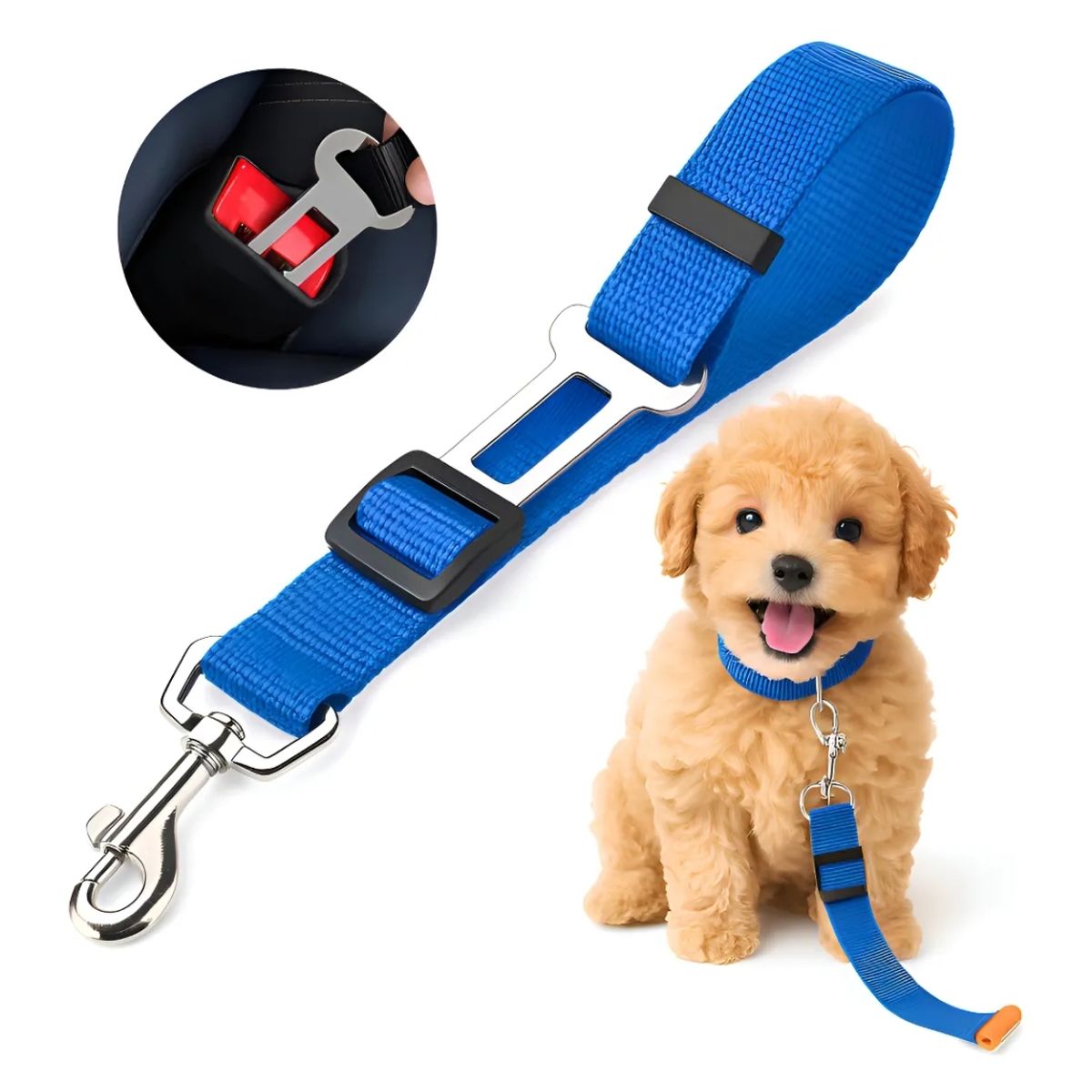 GENERICO - Cinturón de Auto para Mascotas Color Azul