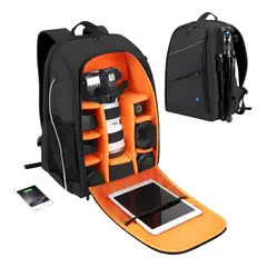 GENERICO - Mochila Cámara Fotográfica + Funda Negro