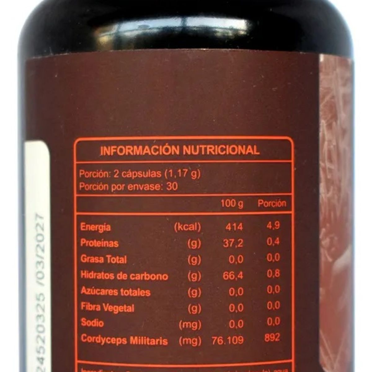 FNL - Cordyceps Mushroom Fnl 1 Frasco 60 Caps. Energia Resistencia