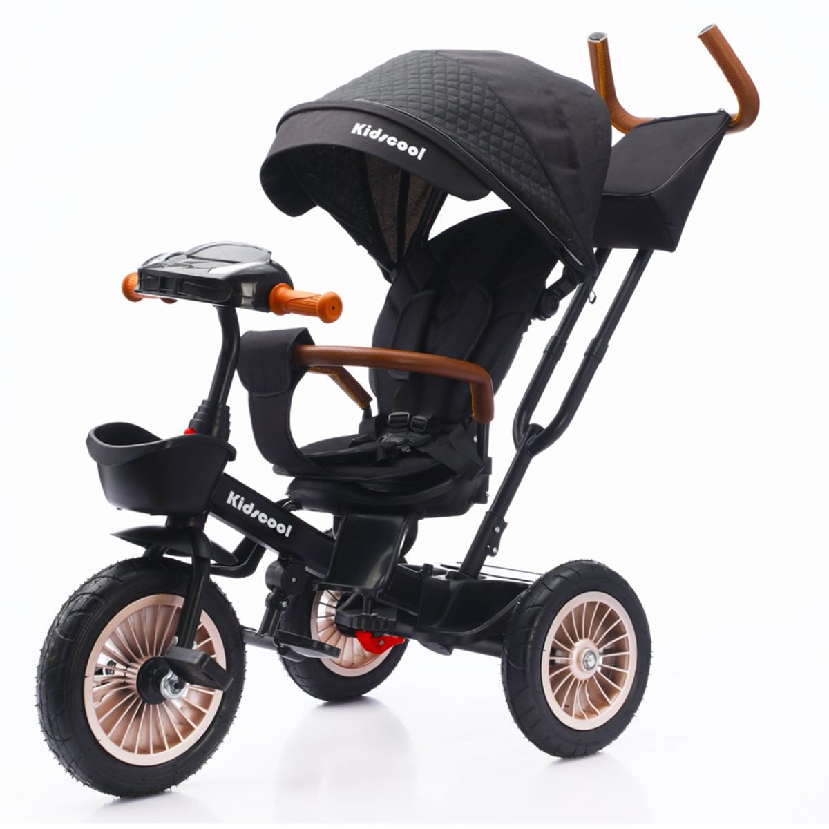 KIDSCOOL - Triciclo Multifuncional 360° Negro