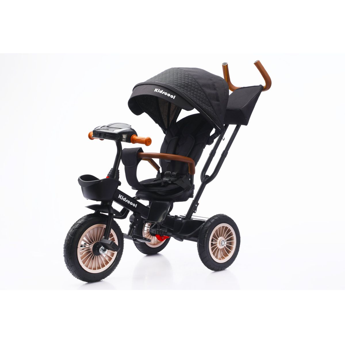 KIDSCOOL - Triciclo Multifuncional 360° Negro