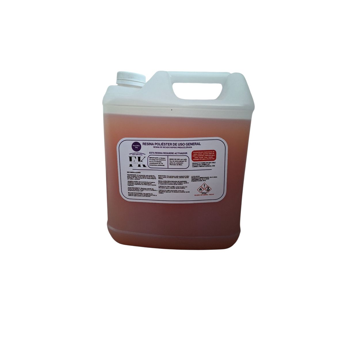 GENERICO - Kit 5k Fibra De Vidrio Resina Poliéster Para Reparaciones