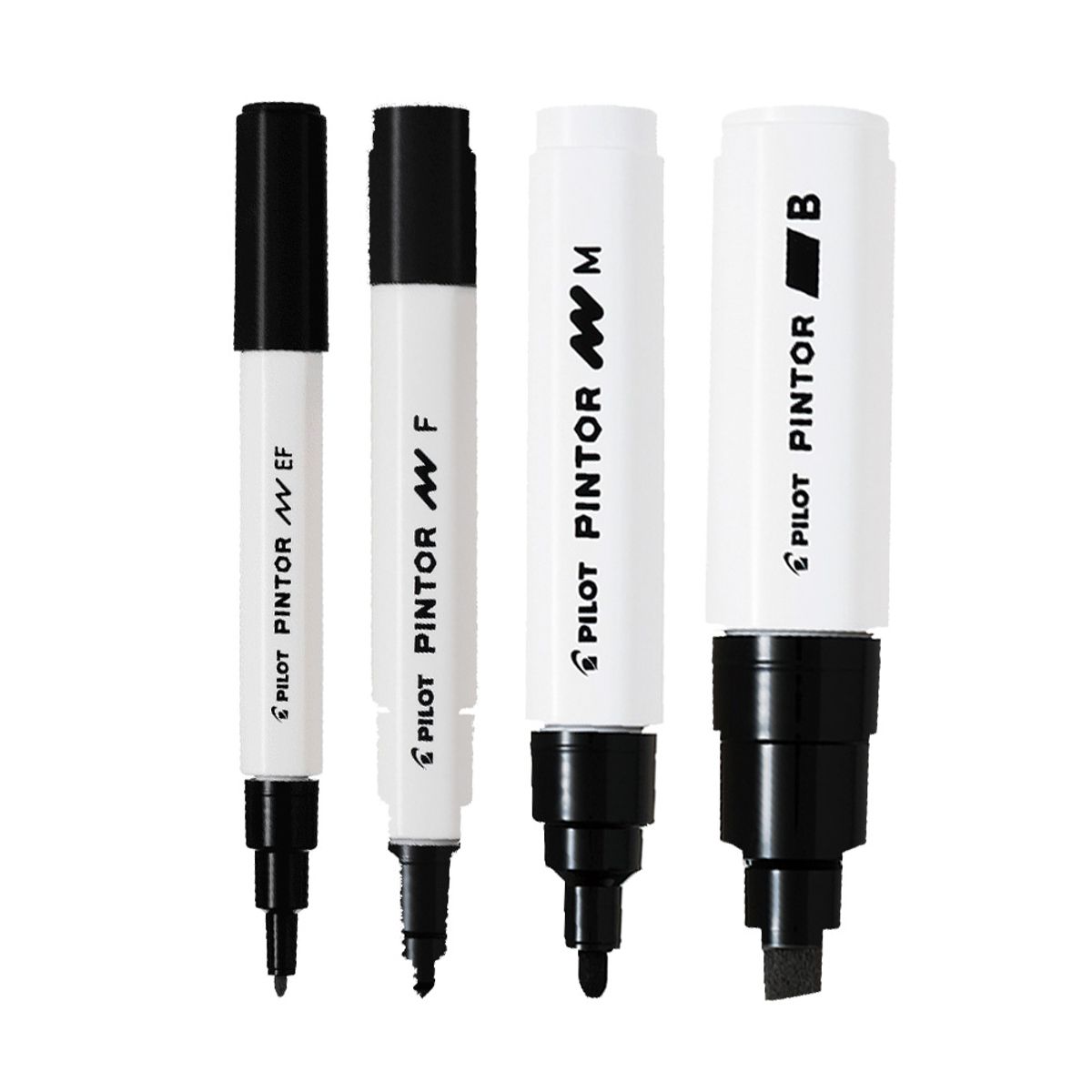 PILOT - Set 4 Marcadores Pintor Multisuperficie 4 Puntas  Negro Pilot