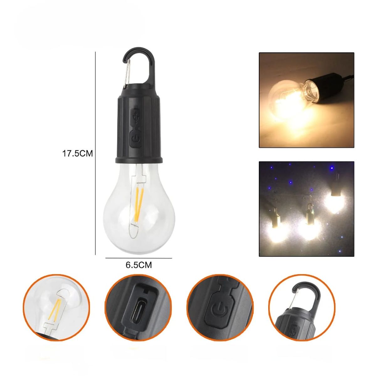 IRM - Linterna Portátil Ampolleta Led Luz Cálida