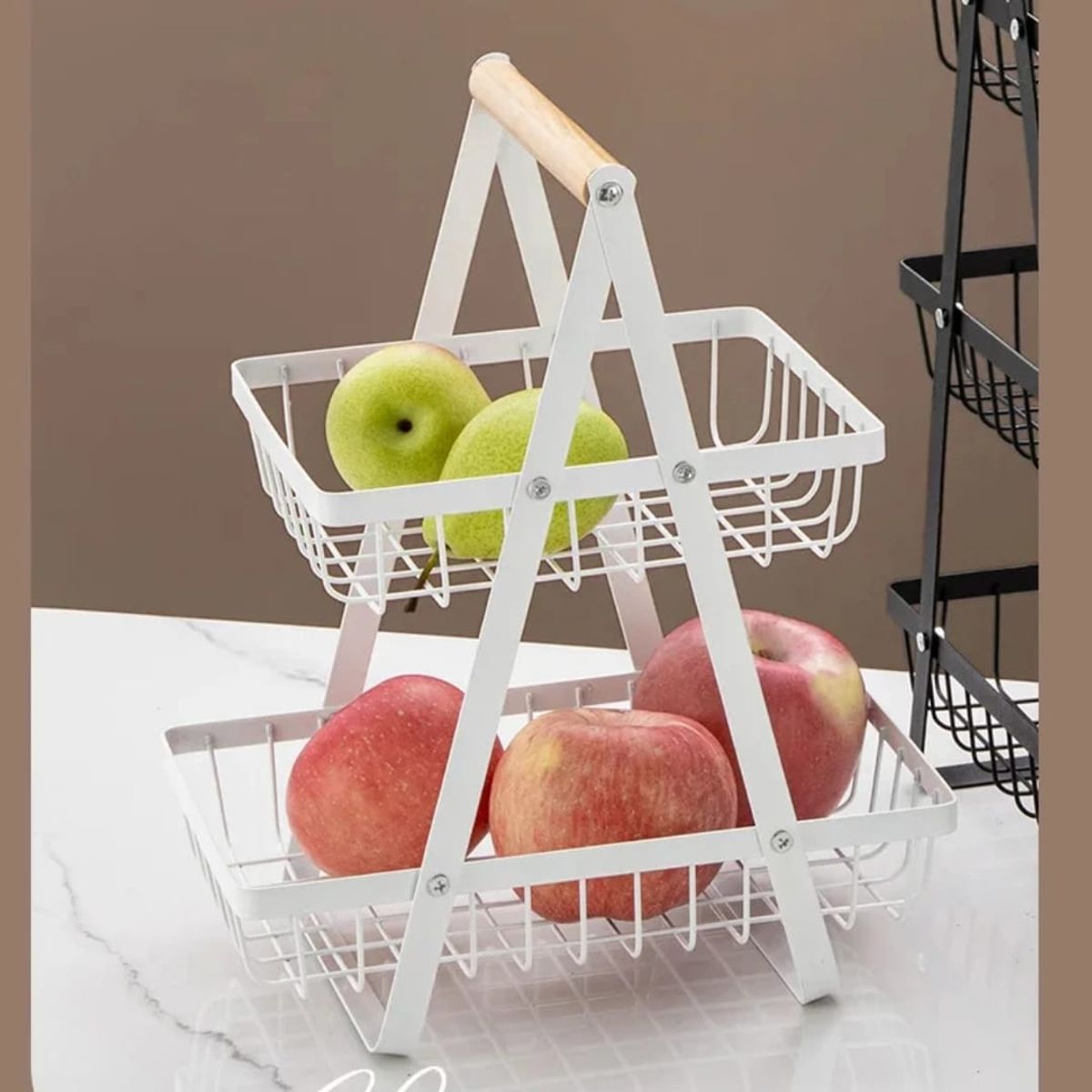 GENERICO - Frutero de Mesa Organizador Metálico 2 Niveles
