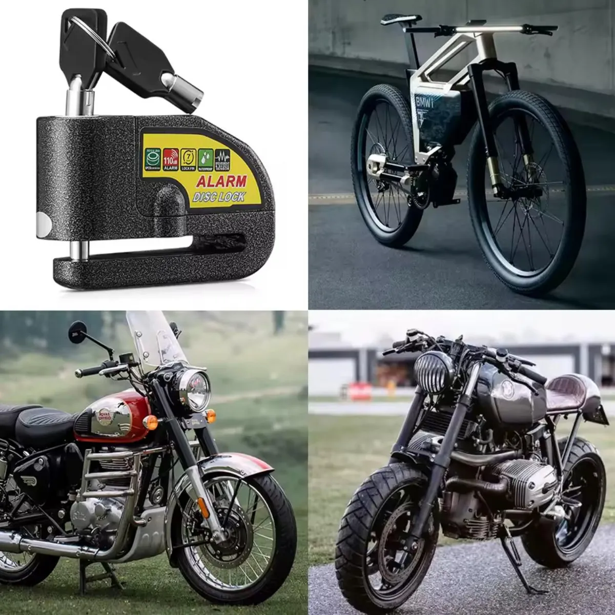 GENERICO - Candado De Seguridad Para Moto Disco Con Sonido Alarma