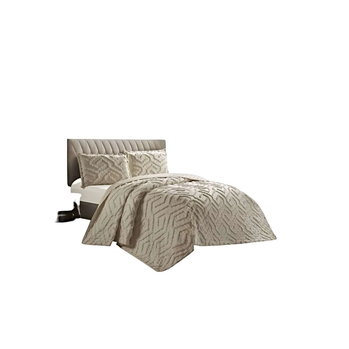 GENERICO - CUBRECAMA QUILT CON DISEÑO RELIEVE PLAZA Y MEDIA 180 x 230 cm 04
