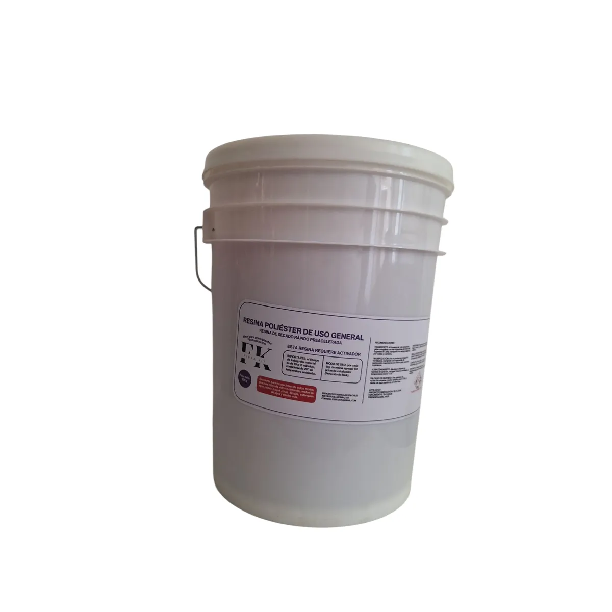 GENERICO - Resina poliéster de secado rápido 20kg con aditivo
